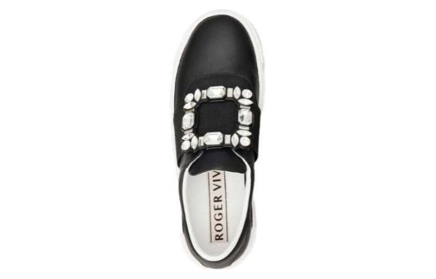 Shop (Women) Roger Vivier Leather Round Toe Low Top Sneaker 'Versatile Comfort Black' RVW68734610JUSB999