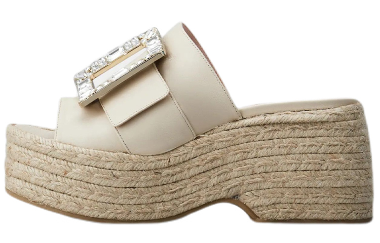 (Women) Roger Vivier Leather Round Toe Platform 'Beige' RVW61931050NK0C019