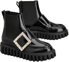 (W) Roger Vivier But Kulit Bertapak Tinggi Hujung Bulat 'Hitam' RVW64634440MRKB999 Order (W) Roger Vivier But Kulit Bertapak Tinggi Hujung Bulat 'Hitam' RVW64634440MRKB999