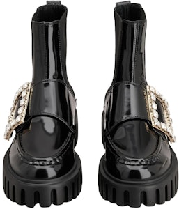 Roger Vivier 羅傑·維維亞 皮革 圓頭厚底 短筒 短靴 女款 黑色 Lookbook Roger Vivier 羅傑·維維亞 皮革 圓頭厚底 短筒 短靴 女款 黑色