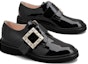 Order (W) Roger Vivier Kulit Slip-On Tumit Blok Hujung Bulat 'Hitam' RVW54835700D1PB999