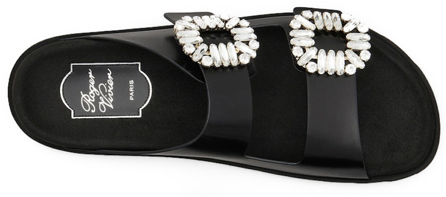 (Women) Roger Vivier Leather Slides 'Simple Casual Black Fashion' RVW45818820BSSB999 Shop (Women) Roger Vivier Leather Slides 'Simple Casual Black Fashion' RVW45818820BSSB999
