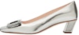 (W) Roger Vivier Tumit Blok Kulit Sandal 'Perak' RVW00631480KACB200