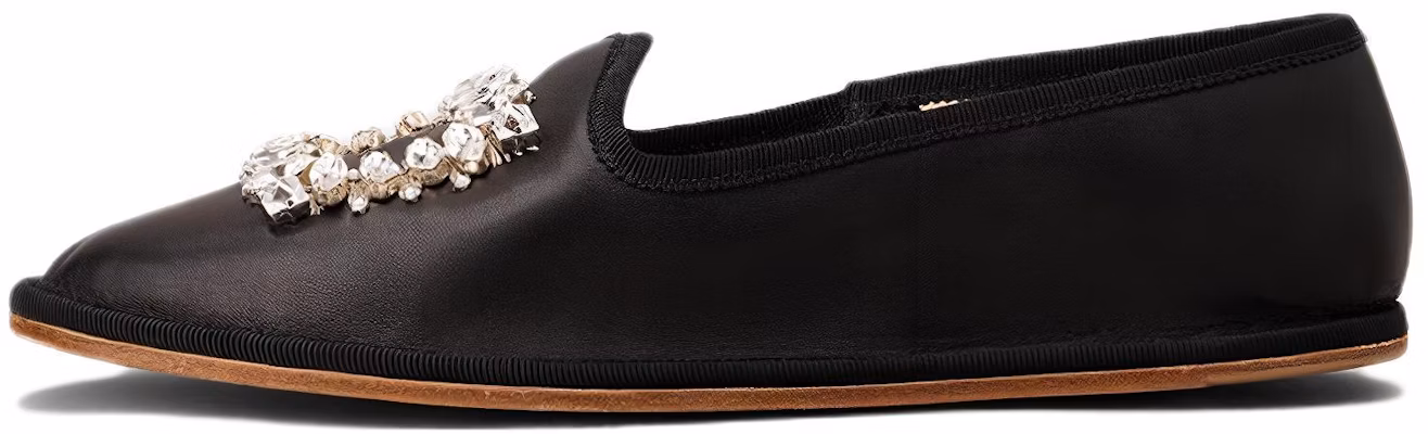 (Women) Roger Vivier Leather Slip-On Flat 'Black' RVW7013495091TB999 Buy (Women) Roger Vivier Leather Slip-On Flat 'Black' RVW7013495091TB999