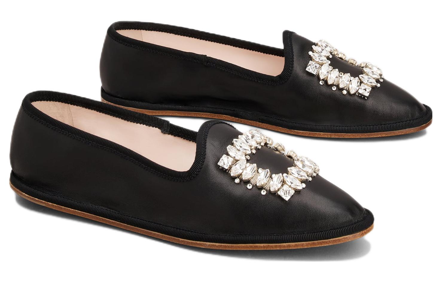 Lookbook (Women) Roger Vivier Leather Slip-On Flat 'Black' RVW7013495091TB999