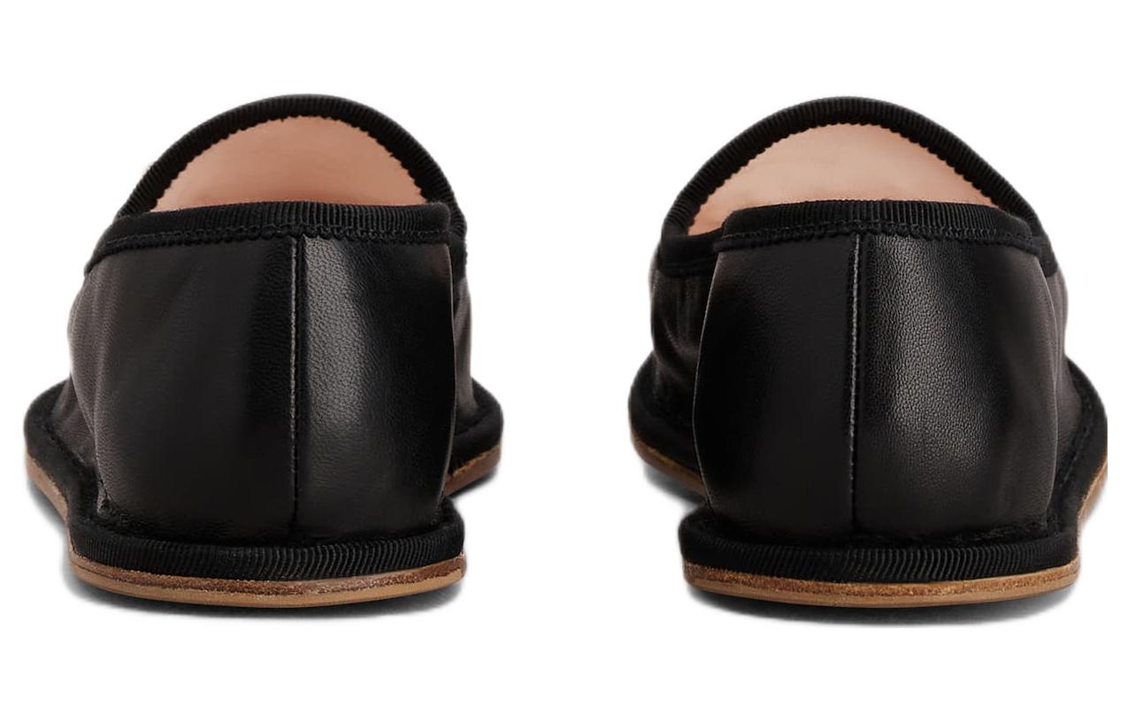 Purchase (Women) Roger Vivier Leather Slip-On Flat 'Black' RVW7013495091TB999