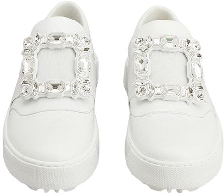 (W) Roger Vivier 水晶扣白色皮革运动鞋 RVW68734610JUSB001 Lookbook (W) Roger Vivier 水晶扣白色皮革运动鞋 RVW68734610JUSB001