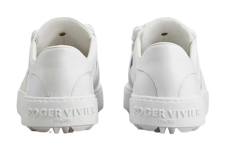 Shop (W) Roger Vivier 水晶扣白色皮革运动鞋 RVW68734610JUSB001