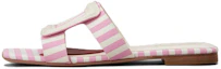 Buy (W) Roger Vivier Sandali Slider in Pelle Rosa Bianco a Punta Quadrata RVW67035250NUZ9997