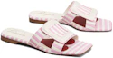 Order (W) Roger Vivier Sandali Slider in Pelle Rosa Bianco a Punta Quadrata RVW67035250NUZ9997