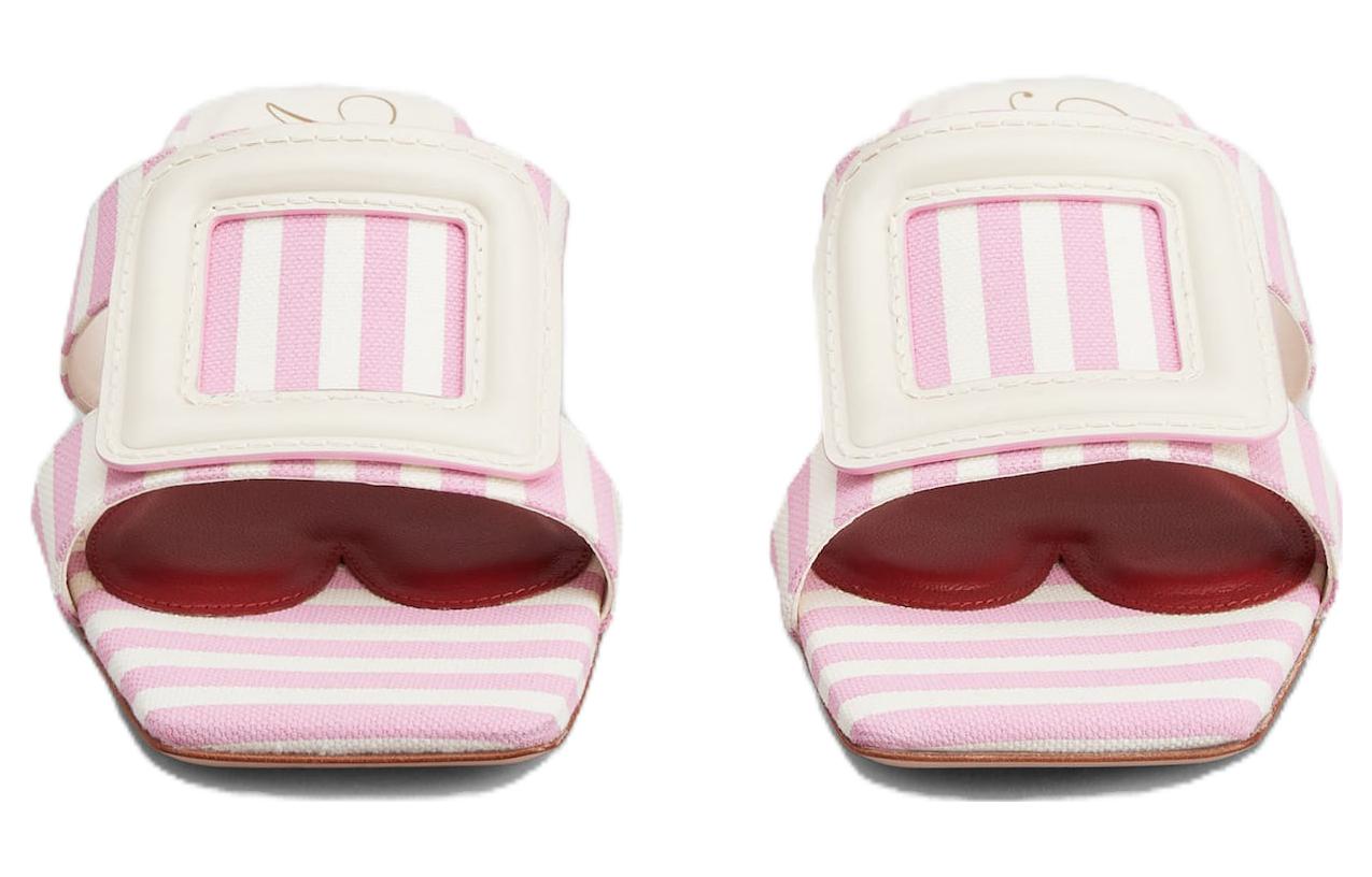 Lookbook (W) Roger Vivier Sandali Slider in Pelle Rosa Bianco a Punta Quadrata RVW67035250NUZ9997