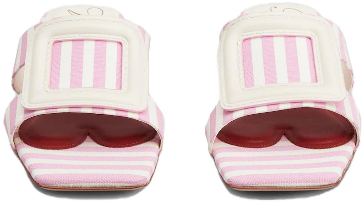 (W) Roger Vivier Sandali Slider in Pelle Rosa Bianco a Punta Quadrata RVW67035250NUZ9997 Lookbook (W) Roger Vivier Sandali Slider in Pelle Rosa Bianco a Punta Quadrata RVW67035250NUZ9997