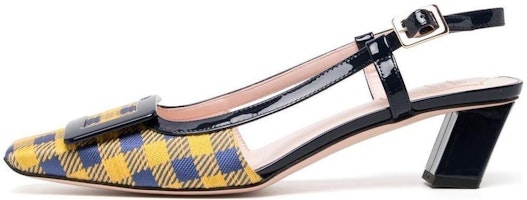 (Women) Roger Vivier Leather Square Toe Block Heel 'Yellow' RVW00625601SDS0ERA (Women) Roger Vivier Leather Square Toe Block Heel 'Yellow' RVW00625601SDS0ERA