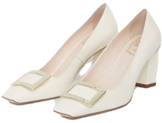 (Women) Roger Vivier Leather Square Toe Block Heel 'White' RVW71300920D1PC019 Order (Women) Roger Vivier Leather Square Toe Block Heel 'White' RVW71300920D1PC019