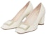 (Women) Roger Vivier Leather Square Toe Block Heel 'White' RVW71300920D1PC019
