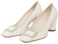 Order (Women) Roger Vivier Leather Square Toe Block Heel 'White' RVW71300920D1PC019
