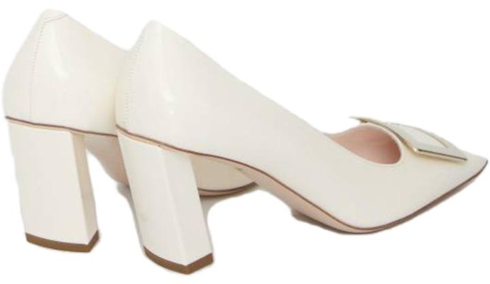 (Women) Roger Vivier Leather Square Toe Block Heel 'White' RVW71300920D1PC019 Lookbook (Women) Roger Vivier Leather Square Toe Block Heel 'White' RVW71300920D1PC019