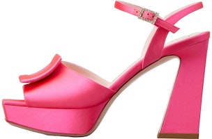(Women) Roger Vivier Leather Square-Toe Open-Toe Sandal 'Pink' RVW69935110RS0M820 (Women) Roger Vivier Leather Square-Toe Open-Toe Sandal 'Pink' RVW69935110RS0M820
