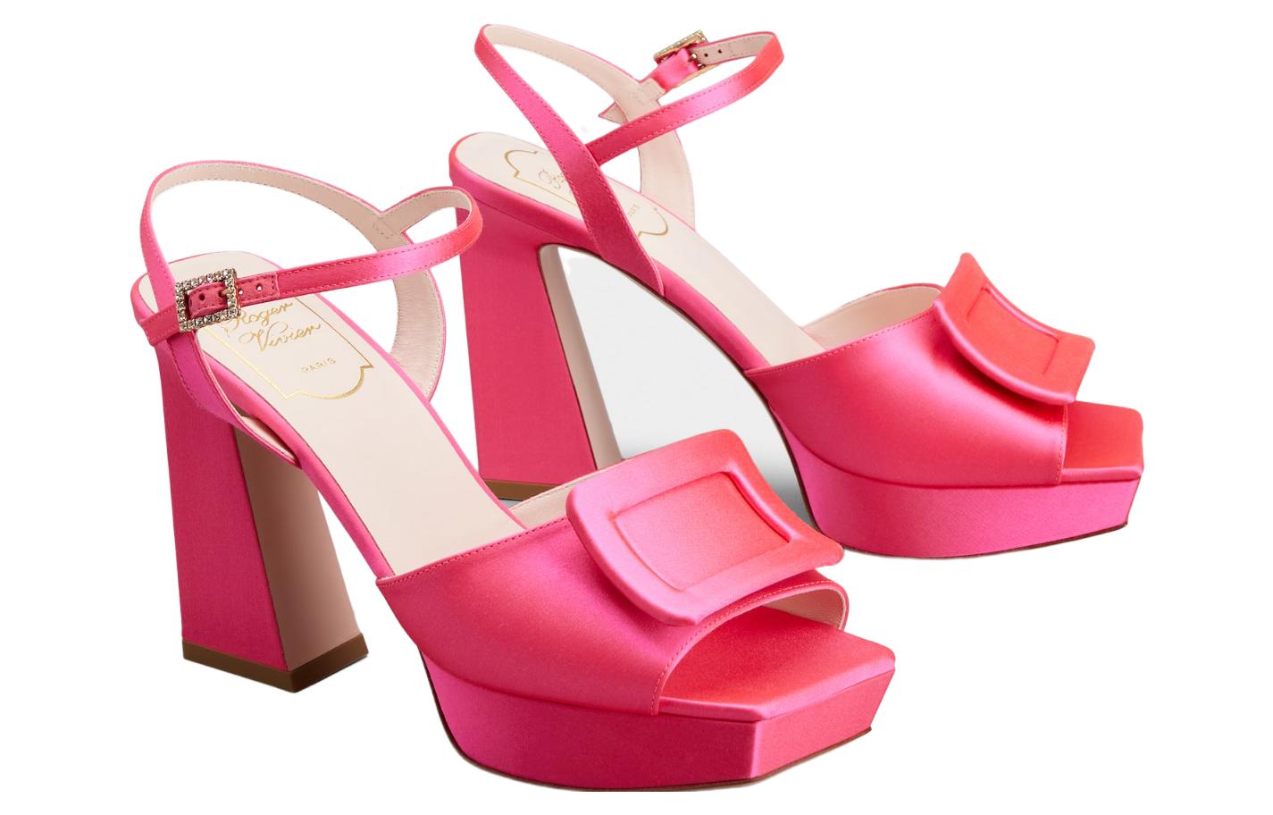 Order (W) Roger Vivier 真皮方头露趾凉鞋 '粉色' RVW69935110RS0M820