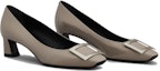 Order (W) Roger Vivier Kulit Square-Toe Slip-On Block Heel 'Beige' RVW44815280D1PC415