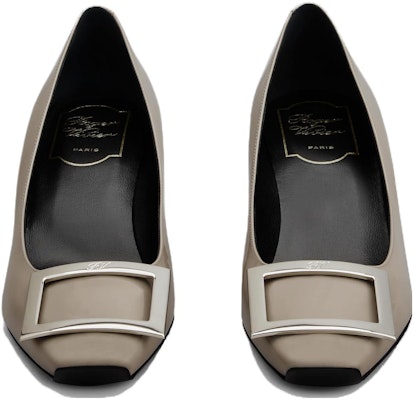 (Women) Roger Vivier Leather Square-Toe Slip-On Block Heel 'Beige' RVW44815280D1PC415 Lookbook (Women) Roger Vivier Leather Square-Toe Slip-On Block Heel 'Beige' RVW44815280D1PC415