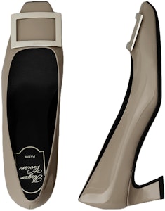 (W) Roger Vivier 小方头真皮懒人鞋 粗跟 '米色' RVW44815280D1PC415 Shop (W) Roger Vivier 小方头真皮懒人鞋 粗跟 '米色' RVW44815280D1PC415