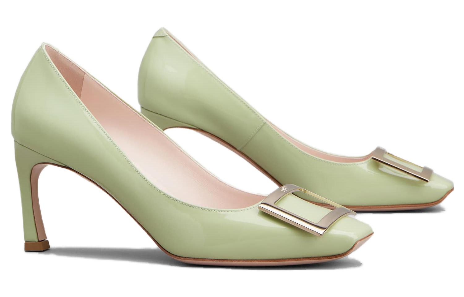(W) Roger Vivier Leather Stiletto High Heels 7cm 'Green Fashion' 圖 2