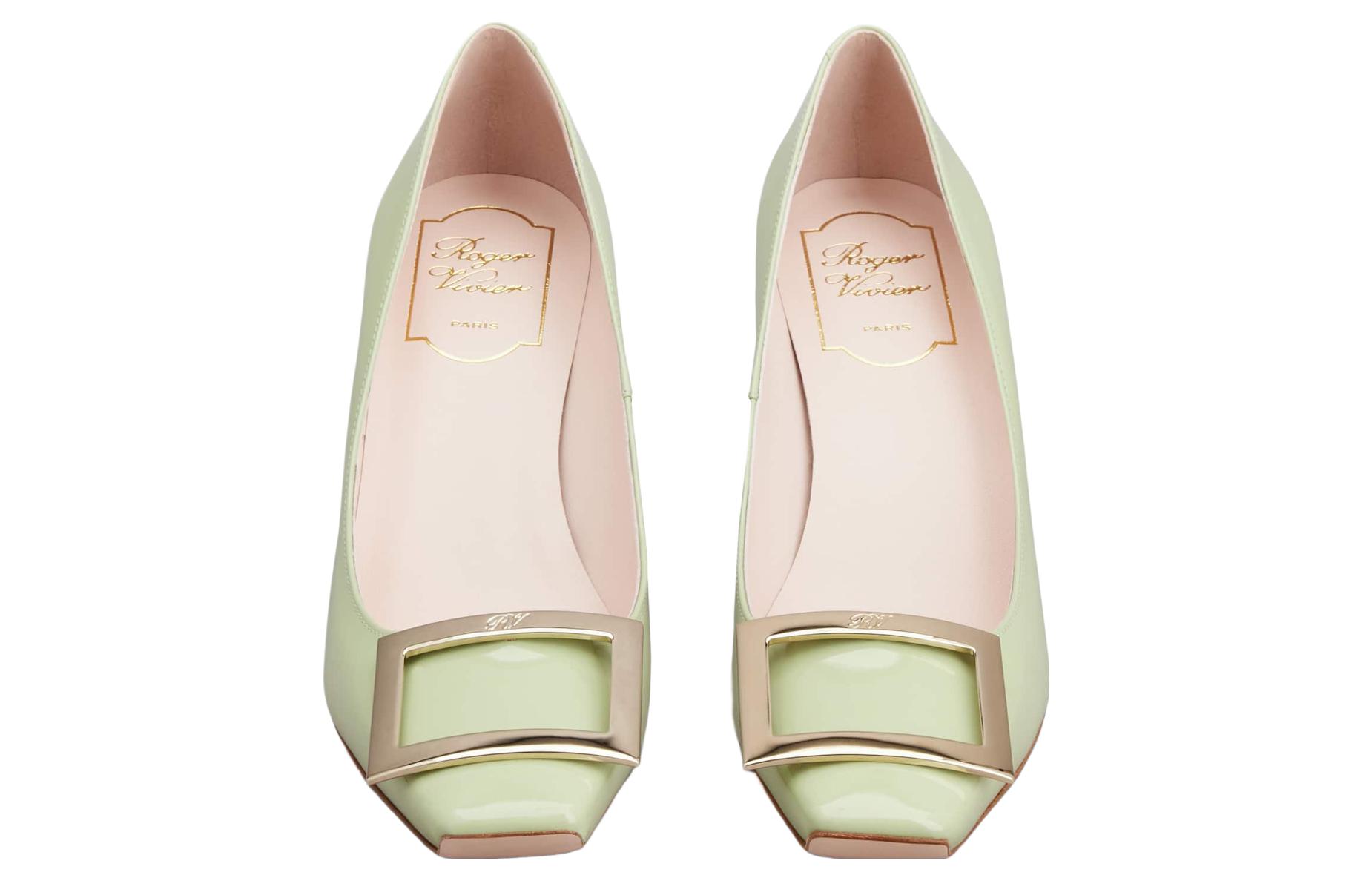 (W) Roger Vivier Leather Stiletto High Heels 7cm 'Green Fashion' 圖 4