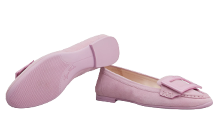 Details for 羅傑·維維亞（Roger Vivier）皮革絨面 圓頭套穿 女士休閒單鞋 女款 粉色