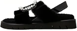 Buy (W) Sandales Mode Velcro Cuir Roger Vivier ''Boucle Cristal Noir'' RVW65434770MFYB999