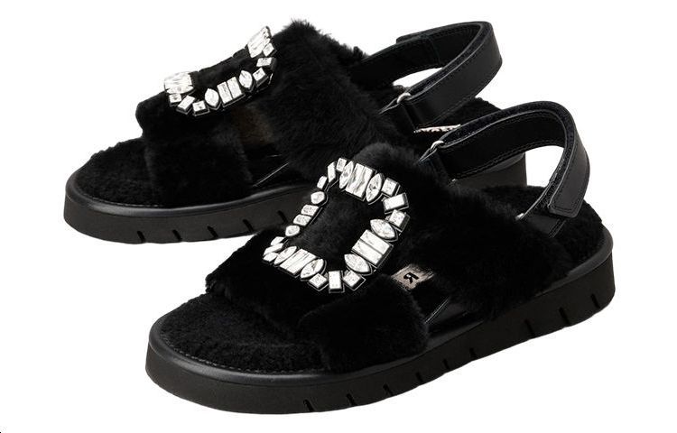 Lookbook (W) Sandales Mode Velcro Cuir Roger Vivier ''Boucle Cristal Noir'' RVW65434770MFYB999