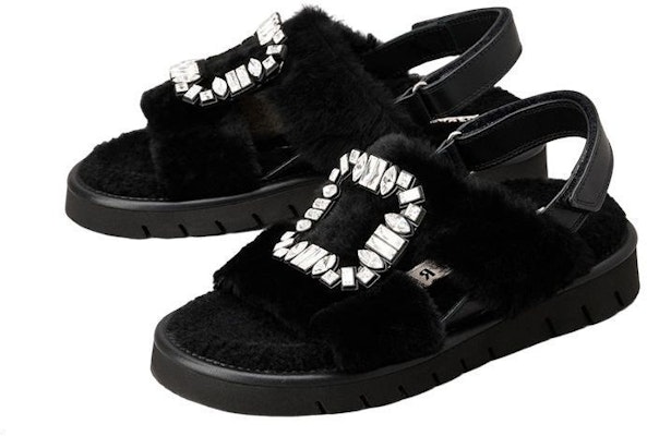 (Women) Roger Vivier Leather Velcro Fashion Sandals 'Crystal Buckle Black' RVW65434770MFYB999 Lookbook (Women) Roger Vivier Leather Velcro Fashion Sandals 'Crystal Buckle Black' RVW65434770MFYB999