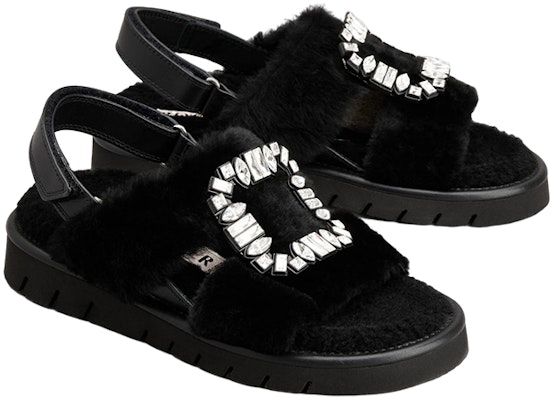 (Women) Roger Vivier Leather Velcro Fashion Sandals 'Crystal Buckle Black' RVW65434770MFYB999 Shop (Women) Roger Vivier Leather Velcro Fashion Sandals 'Crystal Buckle Black' RVW65434770MFYB999