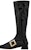 (W) Roger Vivier But Hitam dengan Zip dan Gesper Kulit RVW54033640EBWB999