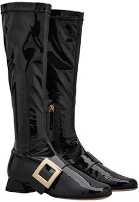 (Women) Roger Vivier Leather Zipper Buckle High Boots 'Black' RVW54033640EBWB999 Lookbook (Women) Roger Vivier Leather Zipper Buckle High Boots 'Black' RVW54033640EBWB999