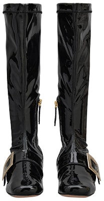 (Women) Roger Vivier Leather Zipper Buckle High Boots 'Black' RVW54033640EBWB999 Shop (Women) Roger Vivier Leather Zipper Buckle High Boots 'Black' RVW54033640EBWB999