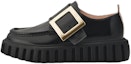 Buy (W) Roger Vivier Loafers 'Kulit Hitam Berkilat dengan Gesper Logam' RVW64632110MRKB999