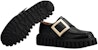 (W) Roger Vivier Loafers 'Kulit Hitam Berkilat dengan Gesper Logam' RVW64632110MRKB999