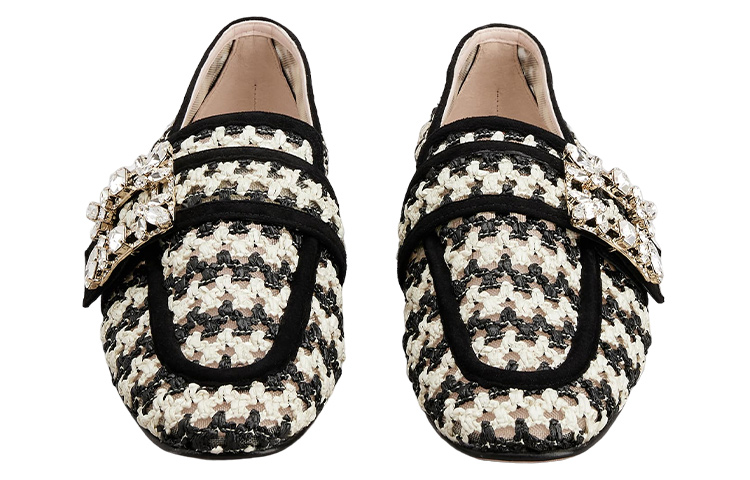 Lookbook (Women) Roger Vivier Mesh 'Black White Slip-On Loafer' RVW63034840RRA5T96