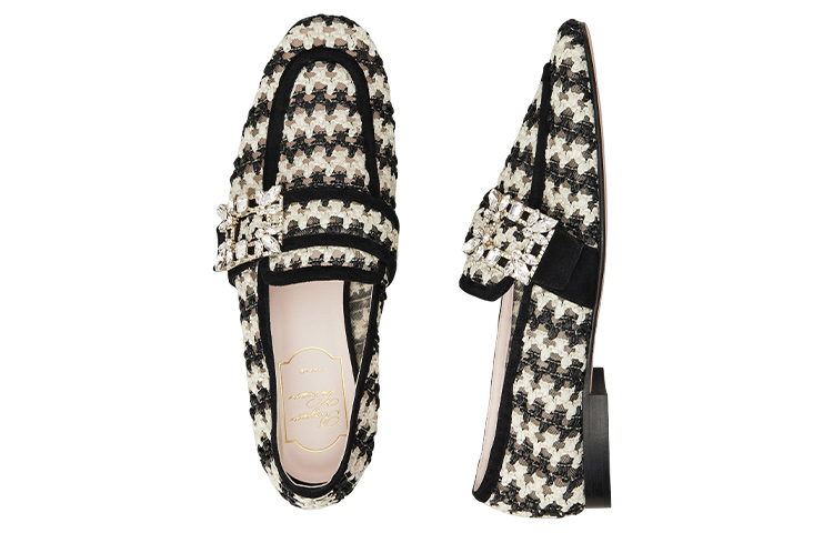 Purchase (Women) Roger Vivier Mesh 'Black White Slip-On Loafer' RVW63034840RRA5T96