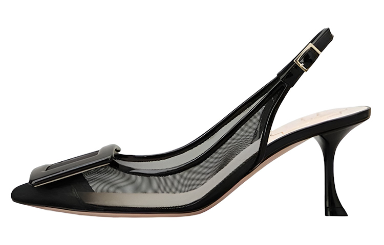 (Women) Roger Vivier Mesh High-Heel Pumps 'Black Buckle' RVW61833540J9UB999