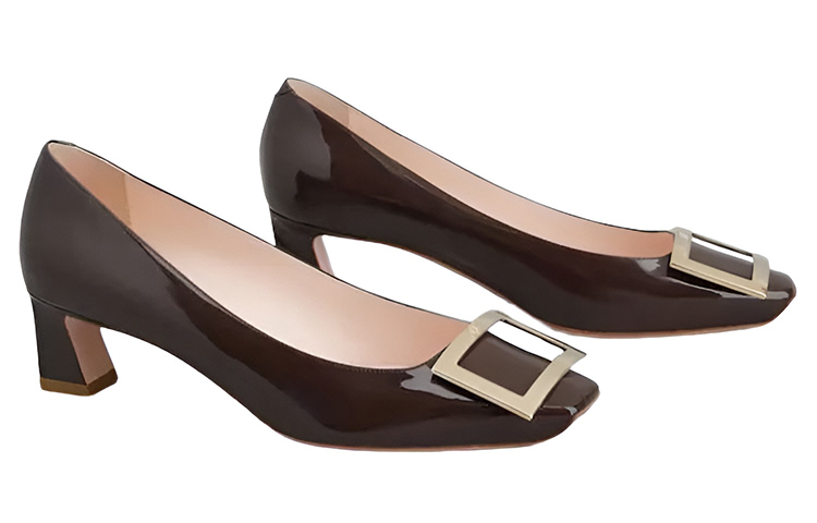 Order (Women) Roger Vivier Mid-Heel 'Burgundy Patent Leather Buckle' RVW44815280D1PL811