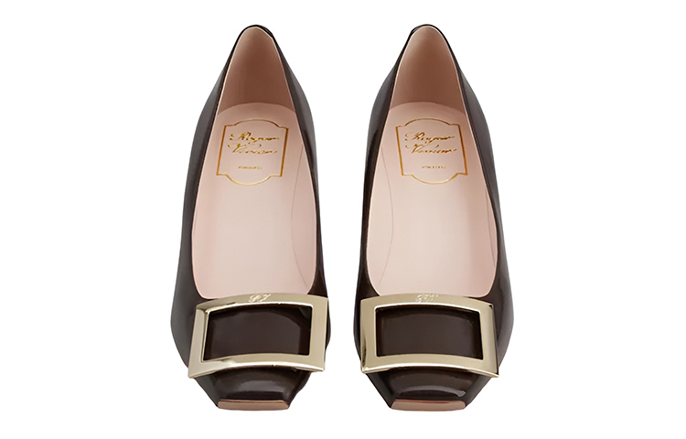 Lookbook (Women) Roger Vivier Mid-Heel 'Burgundy Patent Leather Buckle' RVW44815280D1PL811
