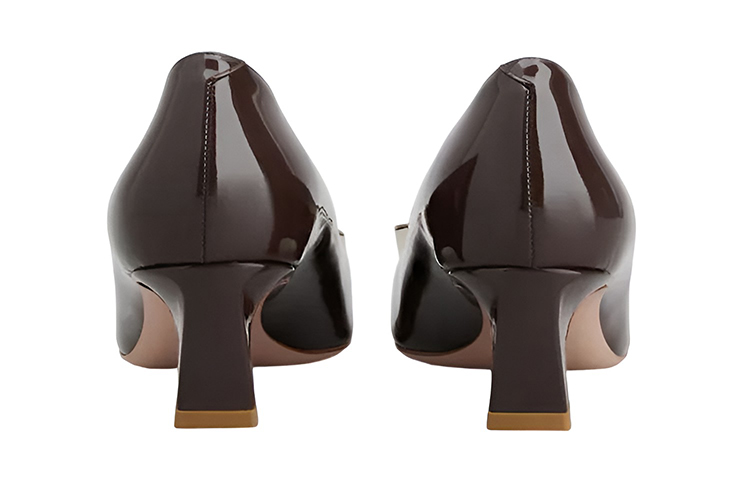 Shop (Women) Roger Vivier Mid-Heel 'Burgundy Patent Leather Buckle' RVW44815280D1PL811