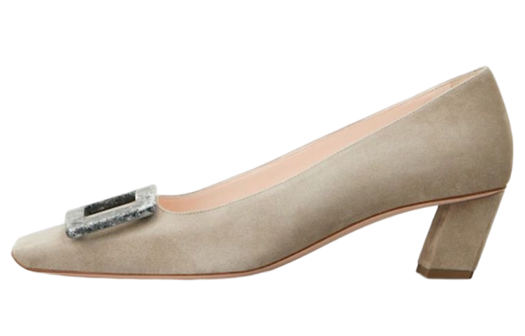 (W) Roger Vivier Mid-Heel 'Grey Suede'