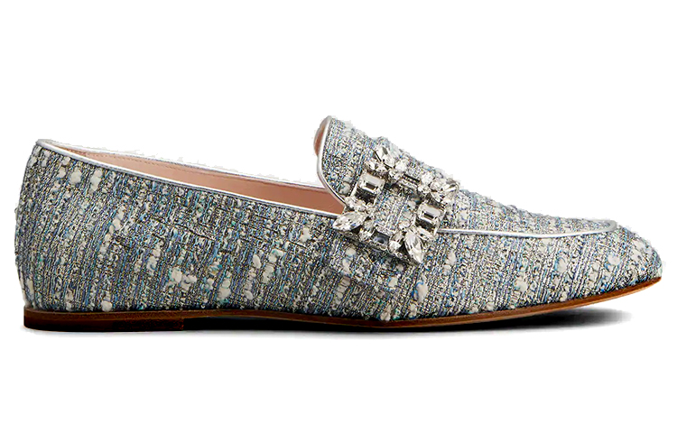 (W) Roger Vivier Mini Broche Vivier 'Grey Fabric Loafers' 圖 2