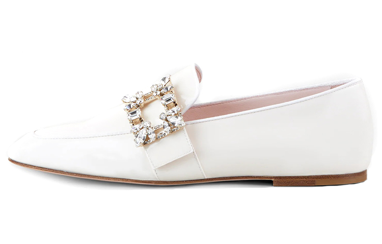 (Women) Roger Vivier Mini Broche Vivier 'White Buckle Velvet' RVW634311905IUC019