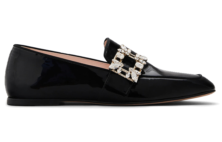 (W) Roger Vivier Mini Buckle Velvet Loafers 'Black' 圖 2