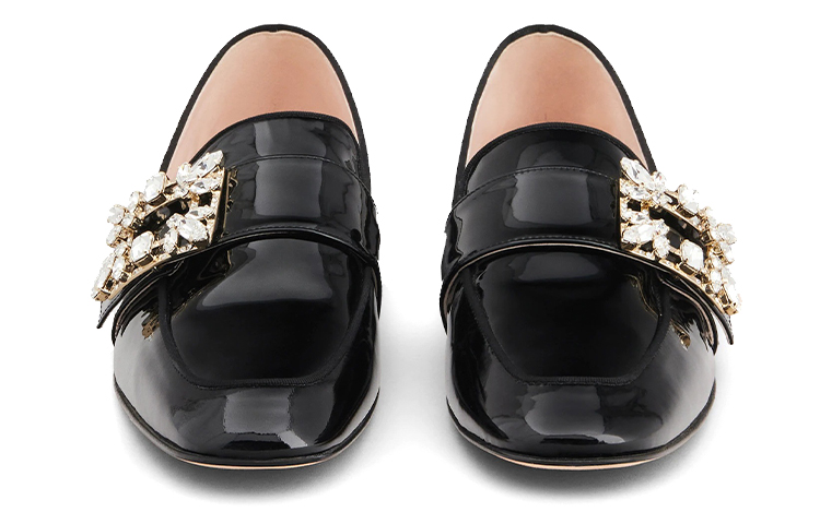 (W) Roger Vivier Mini Buckle Velvet Loafers 'Black' 圖 3