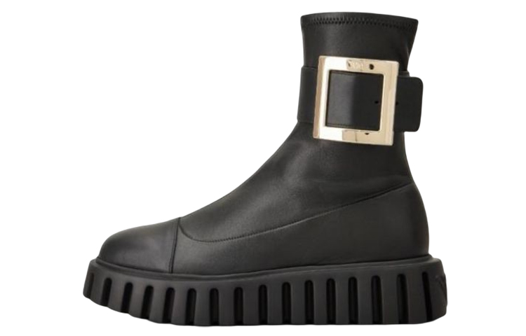 (Women) Roger Vivier Nappa Leather Ankle Boots 'Metal Buckle Black' RVW64633860E4JB999